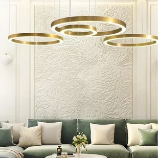 step into design Lampa wisząca CIRCLE 60+80+80 LED MOSIĄDZ NA 1 PODSUFITCE Step Into Design ST-8848-60+80+80 brass - Lampy sufitowe - miniaturka - grafika 1