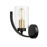 Lampy ścienne - LAMPA ŚCIENNA KINKIET LOFT CZARNO-MOSIĘŻNA MONTEREY W1 - miniaturka - grafika 1