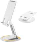Pozostałe akcesoria do telefonów - PODSTAWKA STOJAK NA TELEFON REGULOWANY SKŁADANY BIAŁY - miniaturka - grafika 1