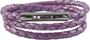 König Design skórzany naszyjnik skórzany pasek skórzana bransoletka 4 mm męski naszyjnik 17 cm - 100 cm pleciony, długość: 70 centymetrów, kolor: fioletowy metalik - Naszyjniki męskie - miniaturka - grafika 1