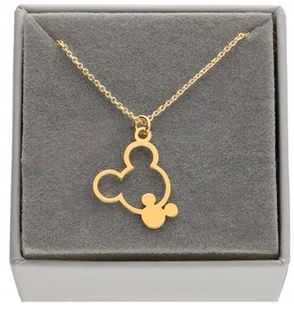 Złoty naszyjnik łańcuszek celebrytka Myszka Mickey z myszką srebro925 40 cm - Łańcuszki - miniaturka - grafika 1