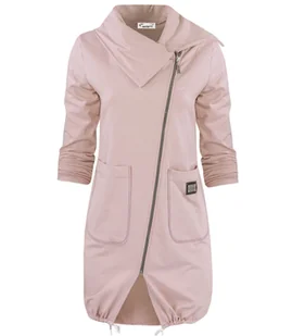 Cienka długa bluza ze skośnym suwakiem i kominem BEATA - Bluzy damskie - miniaturka - grafika 1