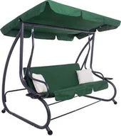 Huśtawki - Springos Huśtawka ogrodowa z daszkiem, rozkładana ciemna zieleń UNIWERSALNY - miniaturka - grafika 1