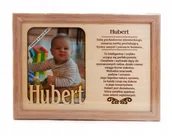 Ramki na zdjęcia - Ramka zdjęcie Hubert urodziny imieniny baby shower - miniaturka - grafika 1