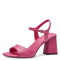 Sandały damskie - MARCO TOZZI Feel Me sandały damskie, miękka podszewka, wegańskie, 2-28321-42 sandały z obcasem, różowy (Hot Pink), 38 EU - miniaturka - grafika 1
