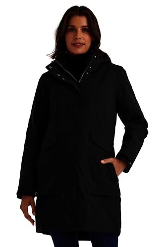 killtec Damski Parka/wodoodporny płaszcz z odpinanym kapturem Damen Funktionsparka, schwarz, 48, 43284-000
