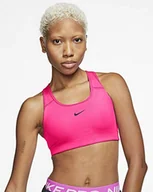 Biustonosze - Nike Biustonosz damski Swoosh Pad różowy różowy/czarny. S - miniaturka - grafika 1
