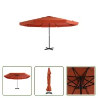 Parasole ogrodowe - The Living Store Parasol ogrodowy na słupku aluminiowym - 500 cm - terakota - Parasol - miniaturka - grafika 1