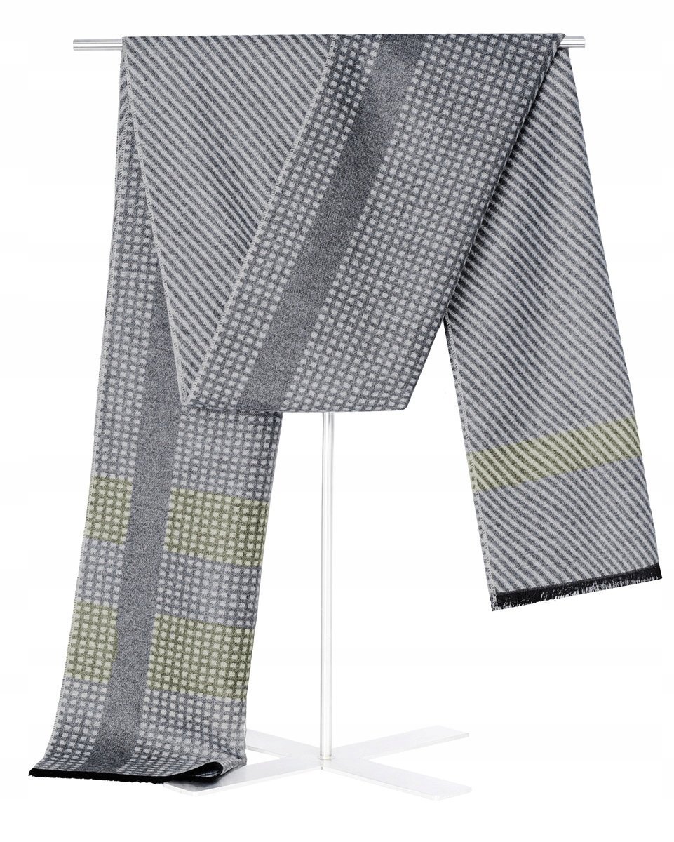 Szal Szalik Męski Ciepły Zimowy Popielato - Szary