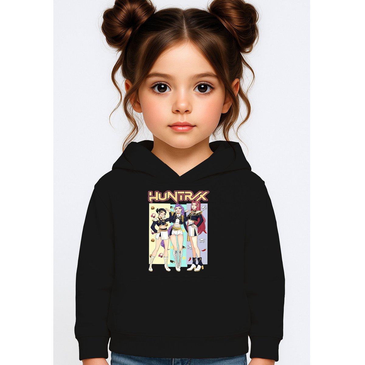BLUZA DZIECIĘCA KPOP DEMON HUNTERS HUNTRIX 104 Z KAPTUREM BAWEŁNIANA