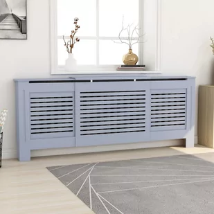vidaXL Osłona na kaloryfer, MDF, szara, 205 cm - Akcesoria grzewcze - miniaturka - grafika 1