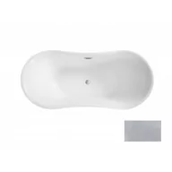 Wanny - Besco WA-170-ASC AMBER GLAM SREBRNA wanna wolnostojąca maskownica syfonu z przelewem czarna 170 x 80 - miniaturka - grafika 1