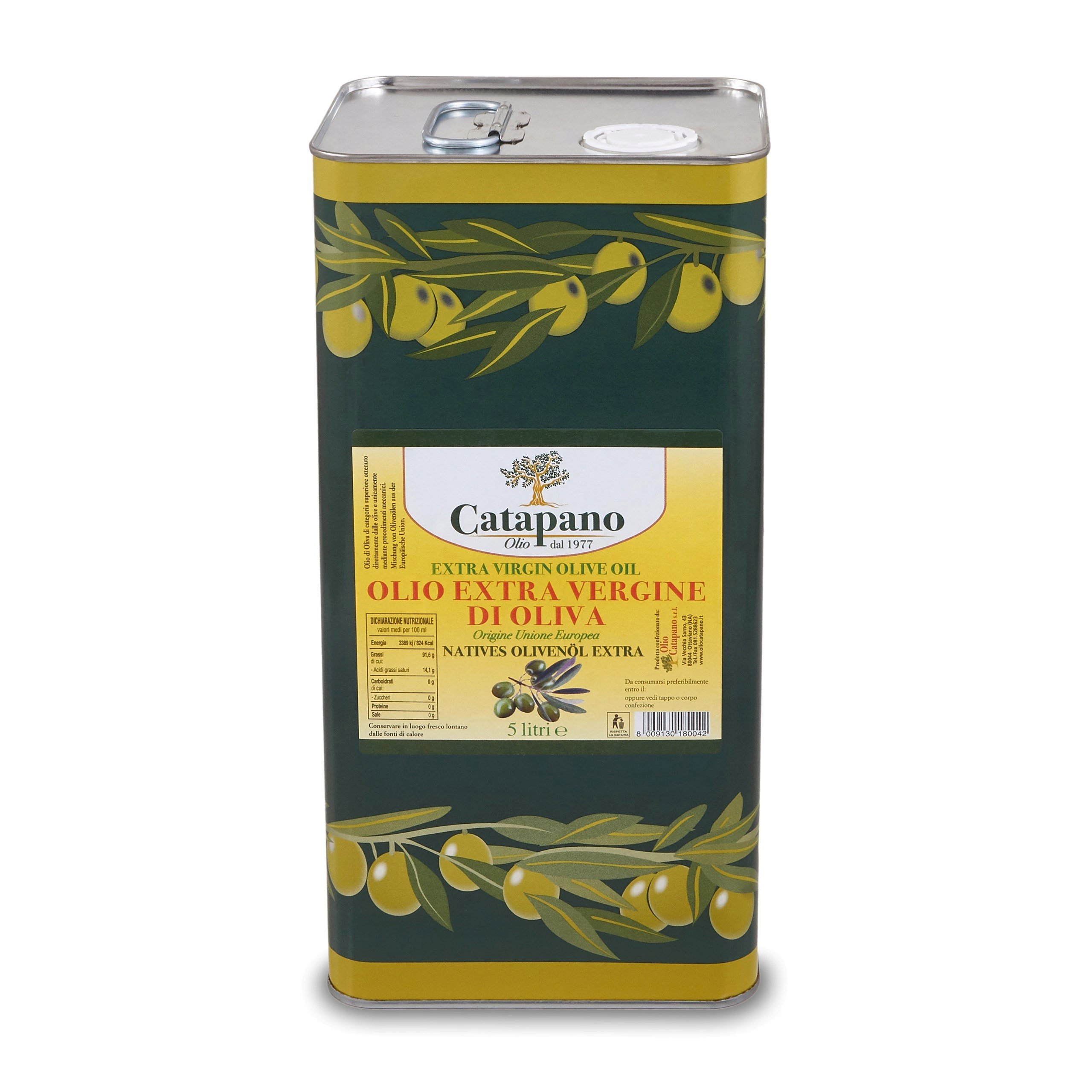 Oliwa z oliwek z Włoch Extra Vergine puszka 5L tłoczenie na zimno