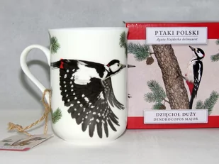 MCP, kubek porcelanowy 300ml - DZIĘCIOŁ/PTAKI POLSKI by Agata Hajdecka - Kubki - miniaturka - grafika 1