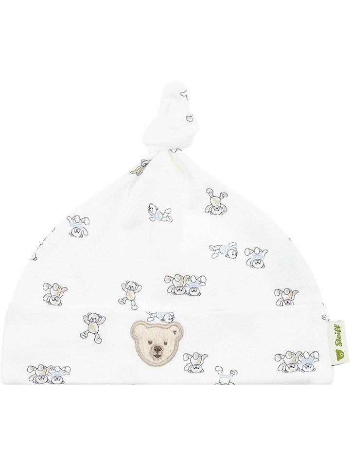Steiff Czapka w kolorze białym