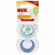 Smoczki uspokajające - Nuk Smoczek uspokajający silikonowy 18-36m Star 10739734 2 szt. - miniaturka - grafika 1