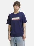 Koszulki męskie - Jack&Jones T-Shirt Rinwood 12283628 Niebieski Regular Fit - miniaturka - grafika 1