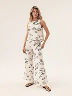 Spodnie damskie - Spodnie damskie plażowe Azzurro Esotiq kremowy S - miniaturka - grafika 1