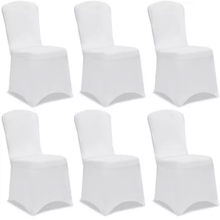 Pokrowiec na krzesło zestaw 6 sztuk biały - Pokrowce na meble - miniaturka - grafika 1