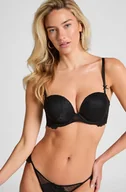 Biustonosze - Hunkemöller Usztywniony biustonosz z fiszbinami Posie bez ramiączek Czarny - miniaturka - grafika 1