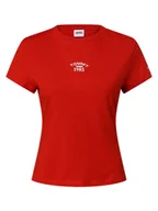 Koszulki i topy damskie - Tommy Jeans - T-shirt damski, czerwony - miniaturka - grafika 1