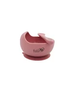 Miseczki i talerzyki dla dzieci - Baby in world Miseczka silikonowa z przyssawką i łyżeczką dusky lilac - miniaturka - grafika 1