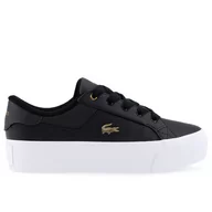 Buty sportowe damskie - Buty Lacoste Ziane Platform Leather 745CFA0013-312 - czarne - miniaturka - grafika 1