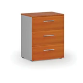 Szafki biurowe - Komoda biurowa do biurka PRIMO GRAY, 740 x 600 x 420 mm, szary/wiśnia - miniaturka - grafika 1