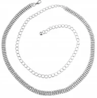 Paski - Ozdobny Pasek Damski Do Sukienki Metalowy Łańcuszek Elegancki Srebrny - miniaturka - grafika 1