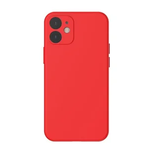 Baseus Liquid Silica Gel Case Elastyczne żelowe etui iPhone 12 Czerwony (WIAPIPH61N-YT09) WIAPIPH61N-YT09 - Etui i futerały do telefonów - miniaturka - grafika 1