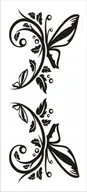 Naklejki na ścianę - Naklejka na ścianę motyle kwiaty dekor Ornament 20, 100x40 cm - miniaturka - grafika 1