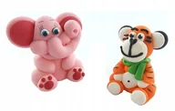 Dodatki do ciast w proszku - Figurka cukrowa na tort zwierzęta ozdoby na tort słoń tygrys dekoracje ZOO - miniaturka - grafika 1