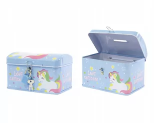 Skarbonka Metalowa Zamykana Jednorożec Unicorn - Skarbonki - miniaturka - grafika 1