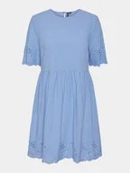 Sukienki - Pieces Sukienka letnia Almina 17149522 Niebieski Regular Fit - miniaturka - grafika 1