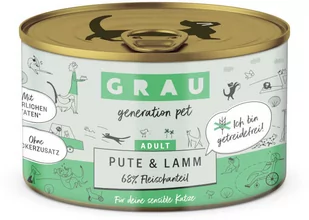 GRAU Adult bez zbóż, 12 x 200 g - Indyk i jagnięcina - Mokra karma dla kotów - miniaturka - grafika 1