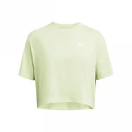 Koszulki sportowe damskie - Damski t-shirt crop-top Under Armour UA W Boxy Crop Logo Ss - zielony - UNDER ARMOUR - miniaturka - grafika 1