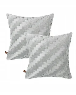 Szare Poszewki dekoracyjne 2szt 45x45cm na zamek - Poszewki na poduszki - miniaturka - grafika 1