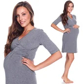 Piżamy ciążowe - koszula ciążowa DOCTOR NAP 9116 dark grey XL - miniaturka - grafika 1