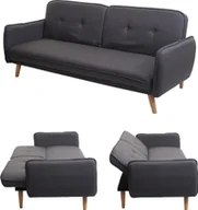 Sofy i kanapy - Sofa rozkładana HWC-J18, kanapa rozkładana sofa rozkładana sofa dla gości, funkcja spania tkanina/tekstylia 185cm ~ antracyt/szary - miniaturka - grafika 1