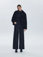 Płaszcze damskie - Reserved - Spodnie z imitacji skóry - czarny - miniaturka - grafika 1