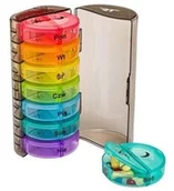 Meble i wyposażenie gabinetów medycznych - Organizer na leki na każdy dzień tygodnia - kolorowe pojemniki na tabletki i kapsułki (27110) - miniaturka - grafika 1