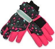 Rękawiczki dla dzieci - Rękawice narciarskie dziewczęce Scorpio Różowe - miniaturka - grafika 1