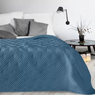 Eurofirany Narzuta Alara zigzag niebieska 230x260 - Narzuty - miniaturka - grafika 1