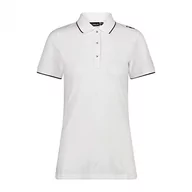 Koszulki i topy damskie - CMP CMP Damska koszulka polo Piquet 95% bawełna T-shirt biały biały D46 39D8356 - miniaturka - grafika 1