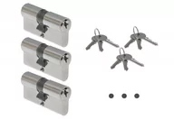 Zamki i wkładki - Wkładka ABUS E45N 35/35 nikiel KA01 w systemie jednego klucza ,(3 klucze do każdej wkładki) - miniaturka - grafika 1