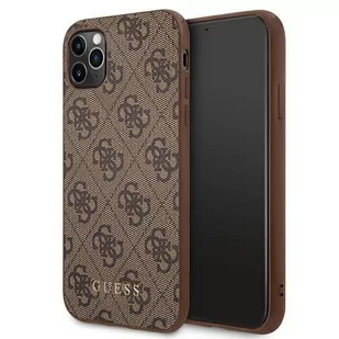 Etui Guess do iPhone 11 Pro 5,8" brązowy hardcase 4G Metal Gold Logo - Etui i futerały do telefonów - miniaturka - grafika 1