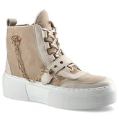 Sneakersy damskie - Beżowe Sneakersy Carinii Damskie Buty Jesienne - miniaturka - grafika 1