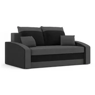 Sofy i kanapy - Sofa rozkładana z funkcją spania, Hewlet, 152x90x80 cm, szary, czarny - miniaturka - grafika 1