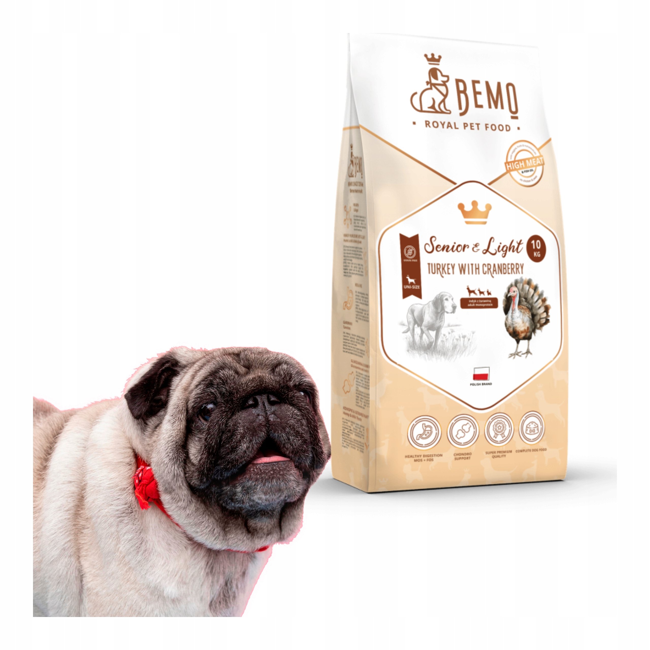 Sucha karma dla psa Bemo Senior & Light 10 kg z indykiem starszego premium