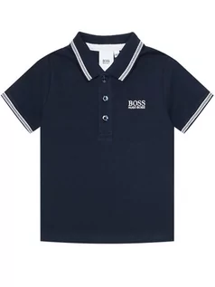 Koszulki dla chłopców - Boss Polo J25P12 S Granatowy Regular Fit - grafika 1